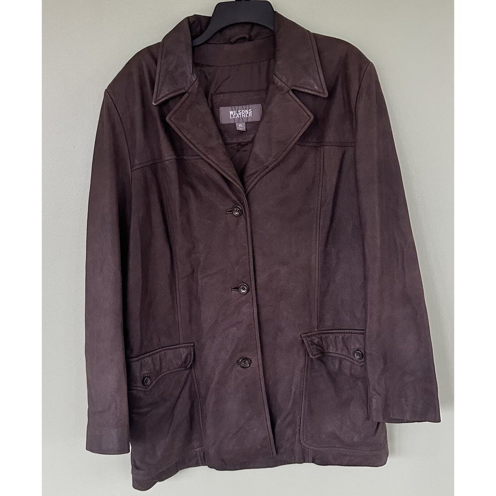 Wilson’s Leather Jacket Men’s Size XL Brown Grunge Mid Length biker 90's​​​